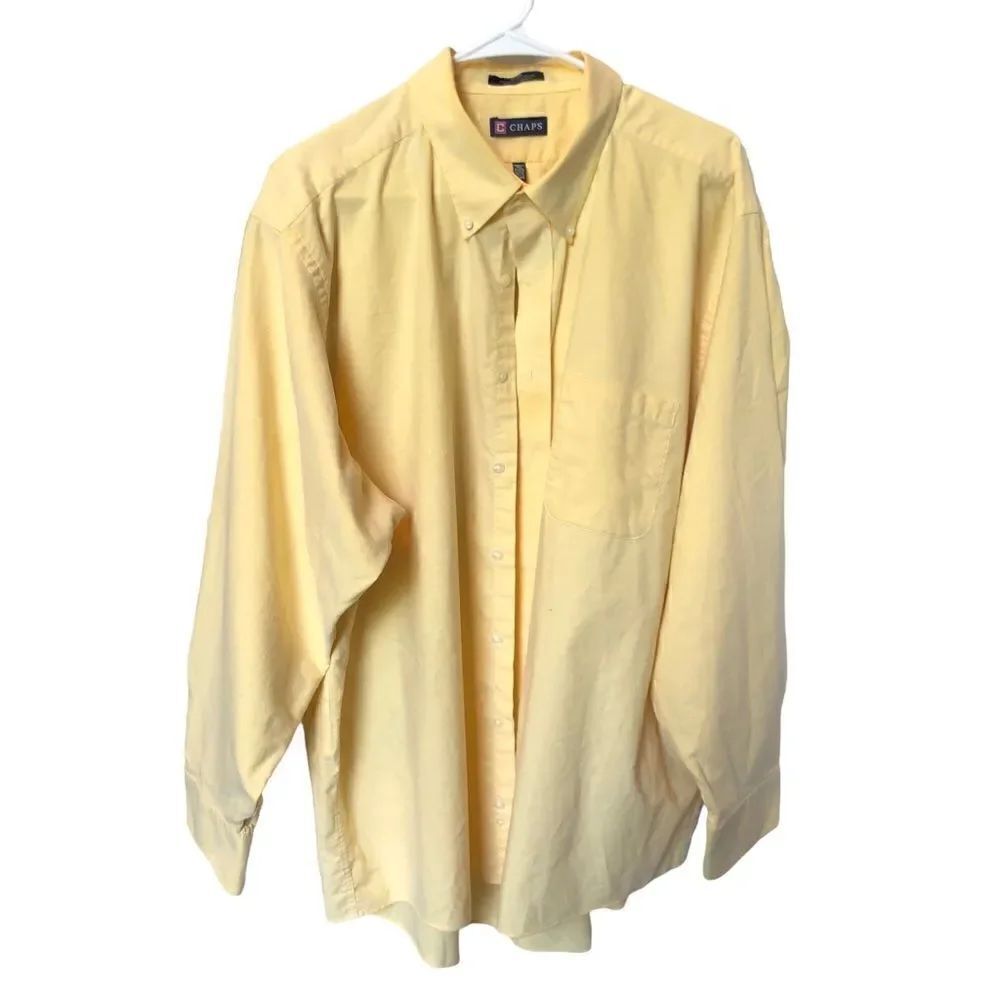 Chaps Oxford button down long sleeve shirt Yellow XXL 18-18 1/2, 34-35